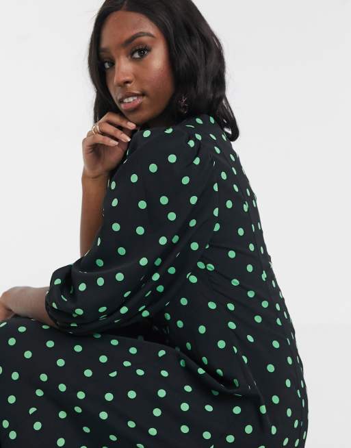 Green polka hotsell dot dress asos