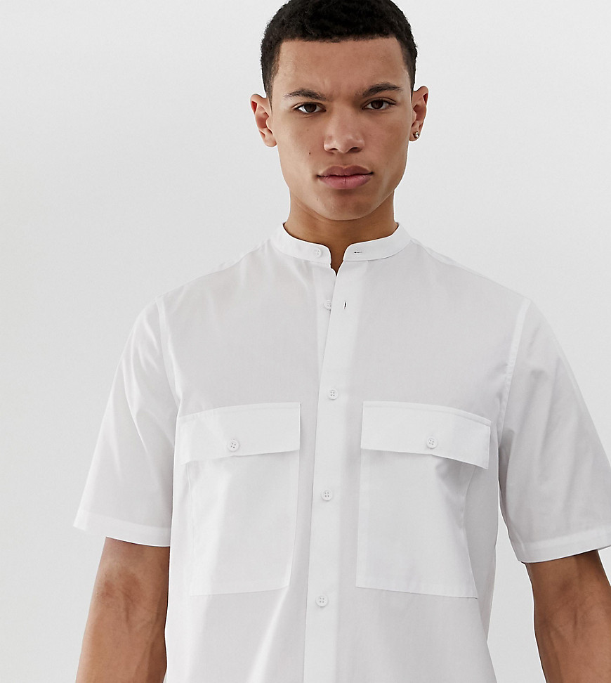 ASOS DESIGN - Tall - Extra lang regular-fit overhemd in wit