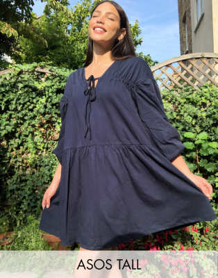 navy smock dress