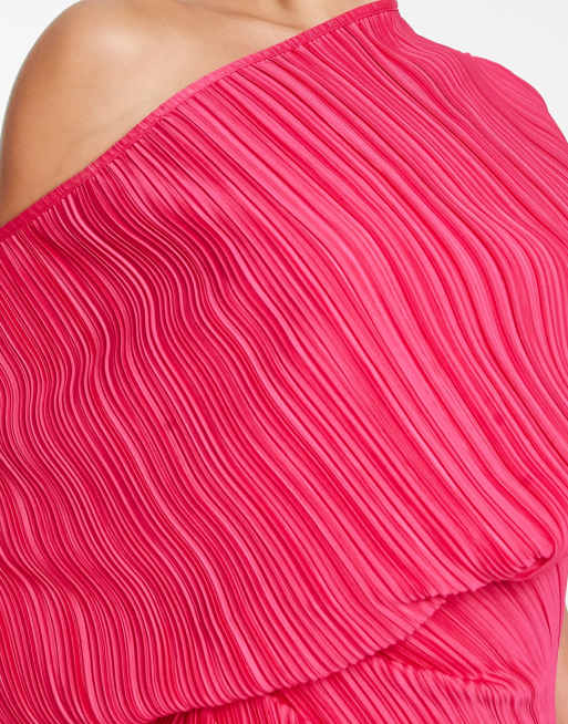 fallen shoulder plisse midi dress Camille Bow Midi Dress main image 0