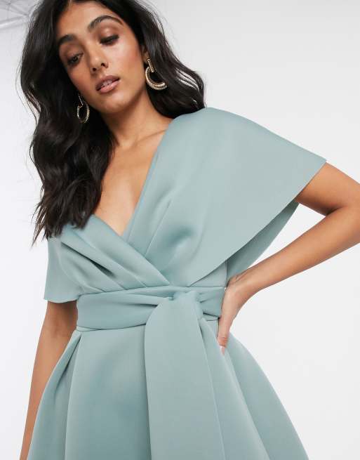 Asos design fallen shoulder prom dress with tie outlet detail