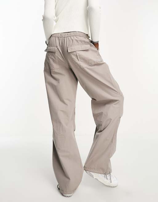 ASOS DESIGN Tall – Fallschirm-Cargohose in verwaschenem Steinbeige mit Tunnelzug in der Taille, 3 von 4