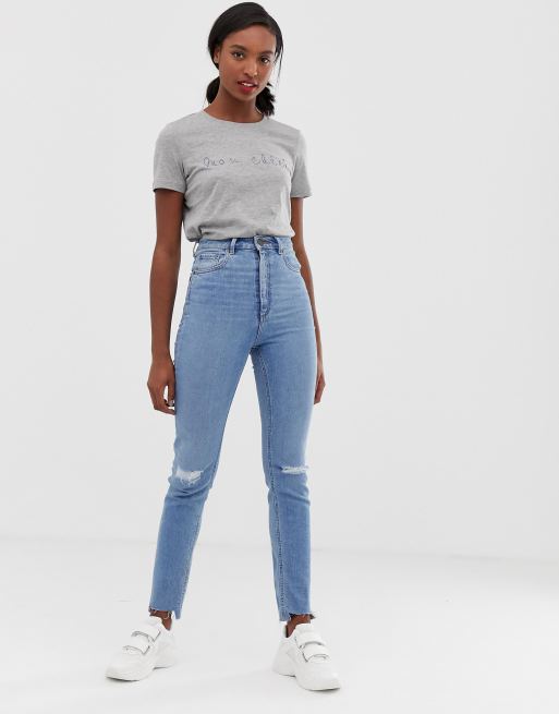 Busted knee white jeans 2025