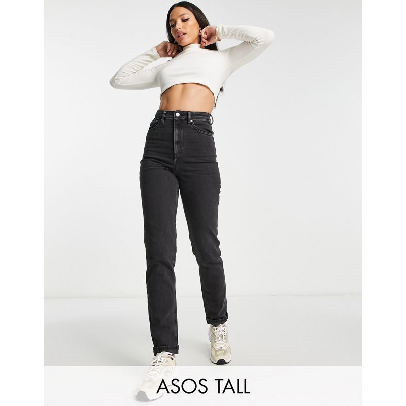 oMTHJ Jeans DESIGN Tall - Farleigh - Mom jeans vita alta slim nero slavato