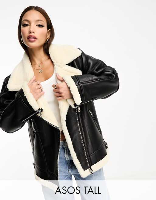 Black aviator outlet jacket asos