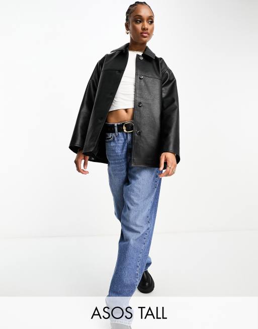 Asos tall 2025 leather jacket