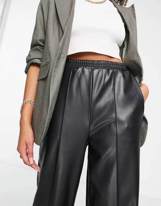 Asos Tall Asos Design Tall Leather Look Leggings With Elastic Slim Waist,  $10, Asos