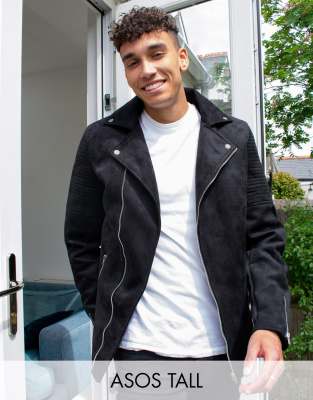 asos tall leather jacket