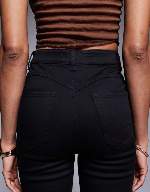 ASOS DESIGN Tall – Figurformende Jeans mit ausgestelltem Bein und Powerstretch in Schwarz, 4 von 5