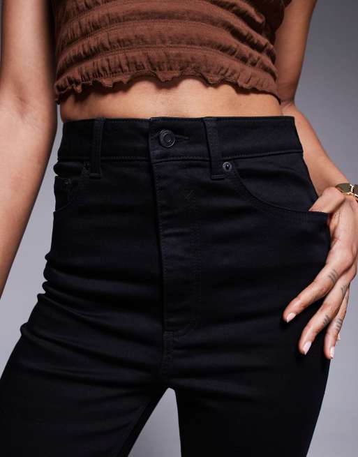 ASOS DESIGN Tall – Figurformende Jeans mit ausgestelltem Bein und Powerstretch in Schwarz, 5 von 5