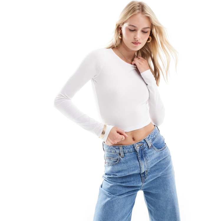 White cropped t store shirt