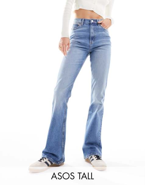 Women Low Waist Flare Jeans 90s Vintage Straight Denim Pants Bootcut Trouser