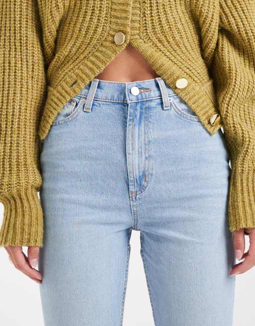 ASOS DESIGN Tall - Flared jeans jeans met halfhoge taille in licht mid-wash blauw, 4 van 5