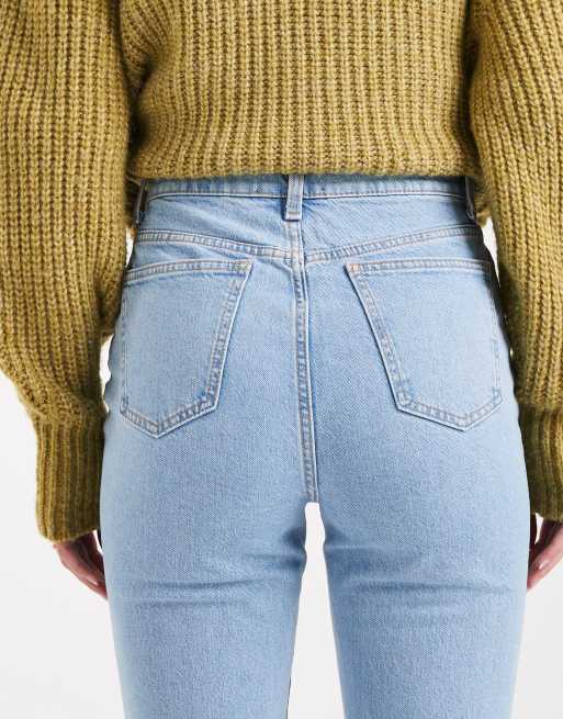 ASOS DESIGN Tall - Flared jeans jeans met halfhoge taille in licht mid-wash blauw, 5 van 5
