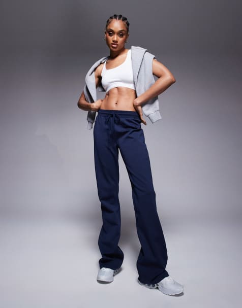 ASOS DESIGN Tall - Flared joggingbroek met interlock-naden in marineblauw, deel van co-ord set - view 1