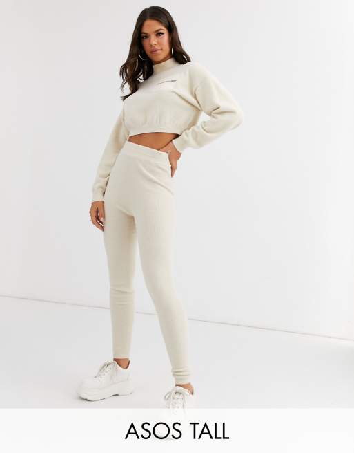 ASOS DESIGN Tall – Flauschiges Kombiteil, in Creme, 3 von 3