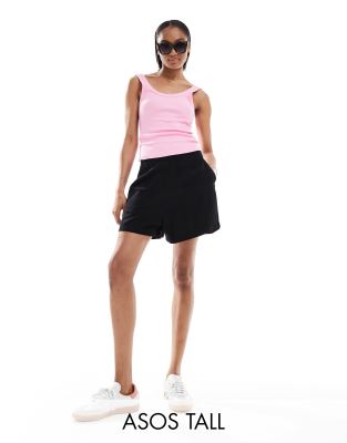 ASOS DESIGN Tall flippy shorts in black