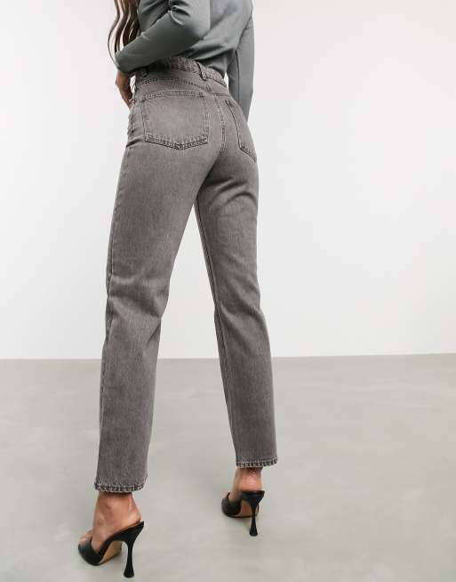 ASOS DESIGN Tall Florence authentic straight leg jeans in dark grey