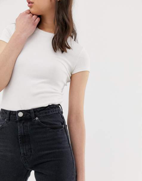 ASOS DESIGN Tall Florence authentic straight leg jeans in washed black 