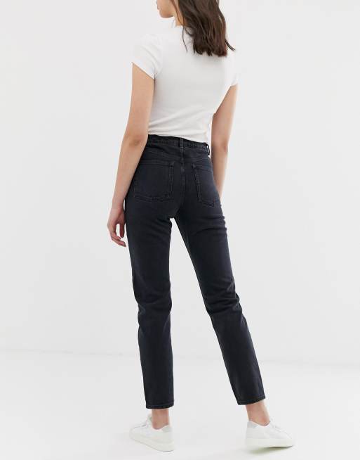 ASOS DESIGN Tall Florence authentic straight leg jeans in washed black ASOS