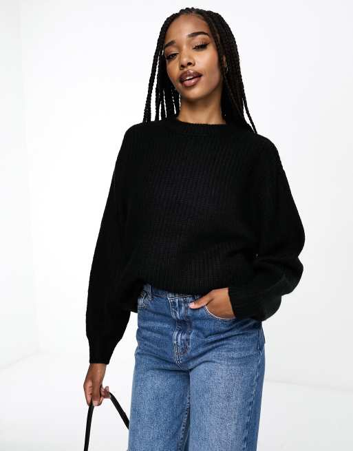 Asos design fluffy sale jumper in rib