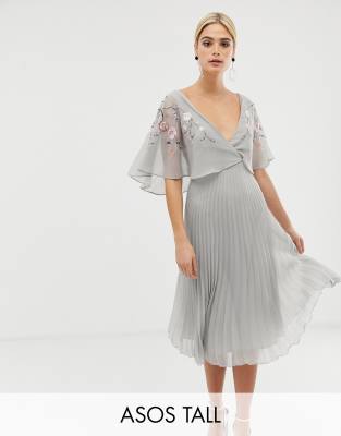 asos design flutter sleeve midi dress