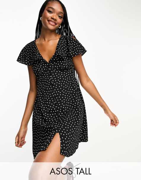 Spotty dress hot sale with sleeves