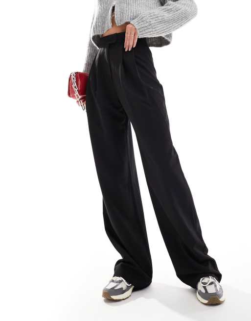 Women's High Rise Black Dressy Jogger Pants - Black Button Up Joggers –  Moda Xpress