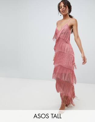 asos fringe maxi dress