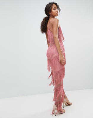 asos fringe maxi dress