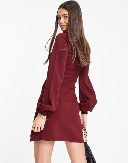 Bordeaux best sale rode jurk