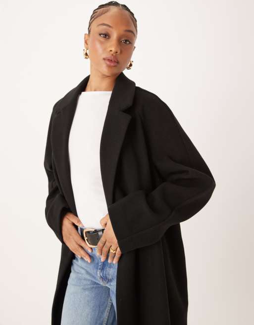 ASOS DESIGN Tall - Gemakkelijke overjas in zwart, 3 van 4