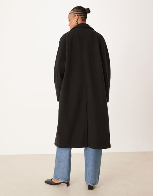 ASOS DESIGN Tall - Gemakkelijke overjas in zwart, 4 van 4