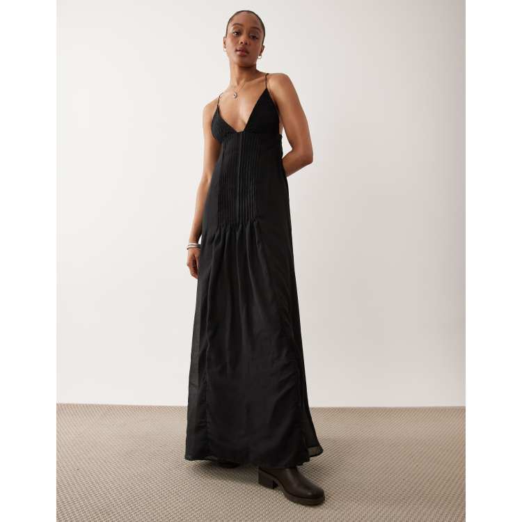 asos design tall premium lace insert pleated maxi dress ASOS - Genie Lace Pleated Maxi Dress - Women - Polyester - 2 US