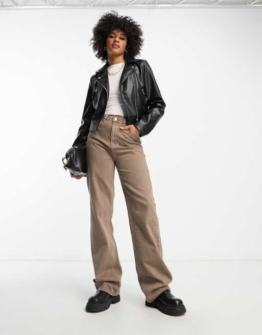 ASOS DESIGN Tall - Giacca biker in pelle sintetica nera, 2 di 4