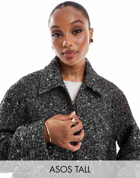 ASOS DESIGN Tall - Giacca harrington testurizzata con colletto a punta - view 1