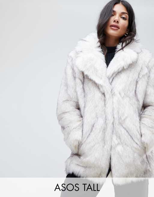 Oversized white fur on sale coat