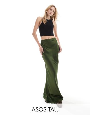 ONLY TALL Gonna Lunga Donna A Vita Alta Con Elastico E Pieghe - Modello Paperbag Longskirt In Tinta Unita, Beige
