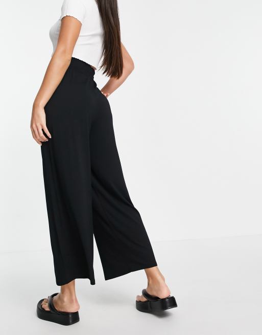 ASOS DESIGN Tall - Gonna pantalone nera con vita arricciata, 2 di 4