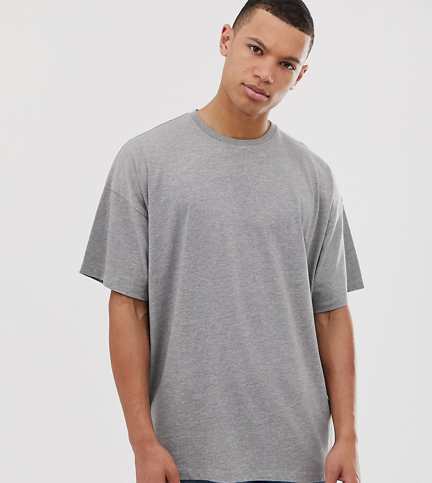 ASOS DESIGN Tall – Grå, oversize t-shirtmed rund halsringning