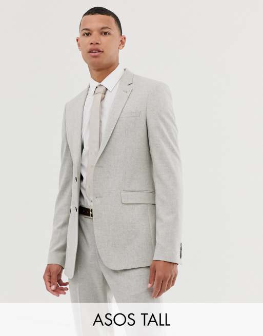 Skinny habit i blødt gråt stof fra ASOS DESIGN Tall, 2 af 3