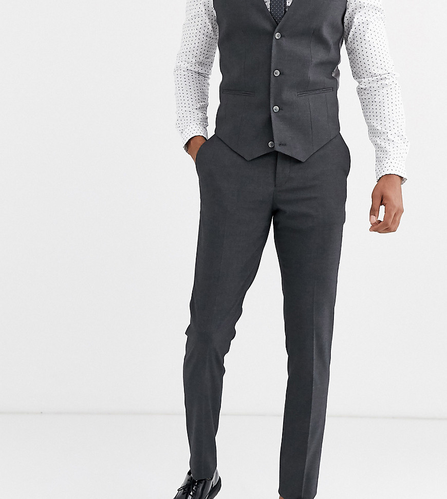 ASOS DESIGN Tall – Grafitgrå kostymbyxor med extra smal passform