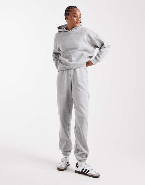 ASOS DESIGN Tall – Gråmelerade mjukisbyxor med muddar och borstad finish - view 1