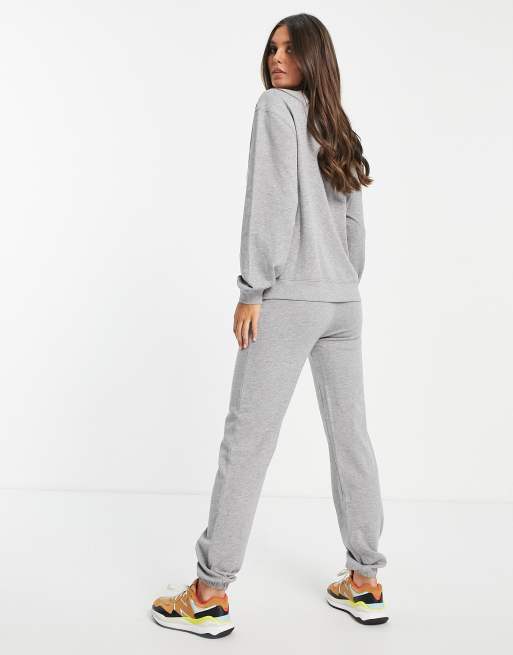 ASOS DESIGN Tall - Gråmeleret træningssæt med sweatshirt og joggingbukser i Slim Fit, 2 af 4