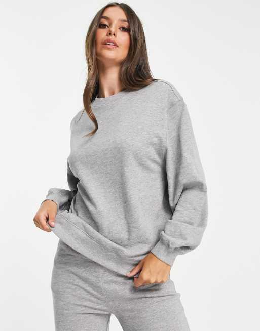 ASOS DESIGN Tall - Gråmeleret træningssæt med sweatshirt og joggingbukser i Slim Fit, 4 af 4