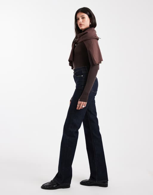 ASOS DESIGN Tall – Granatowe jeansy z prostymi nogawkami i comfort stretchem, 3 z 5