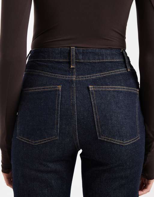 ASOS DESIGN Tall – Granatowe jeansy z prostymi nogawkami i comfort stretchem, 4 z 5