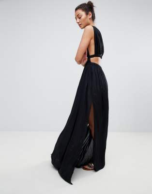 grecian plunge maxi dress