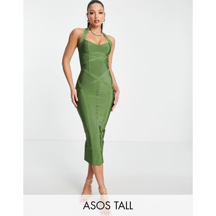 ASOS DESIGN Tall oversized sweater dress in Khaki