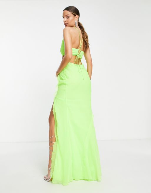 Color Pop Lime Green Maxi Dress